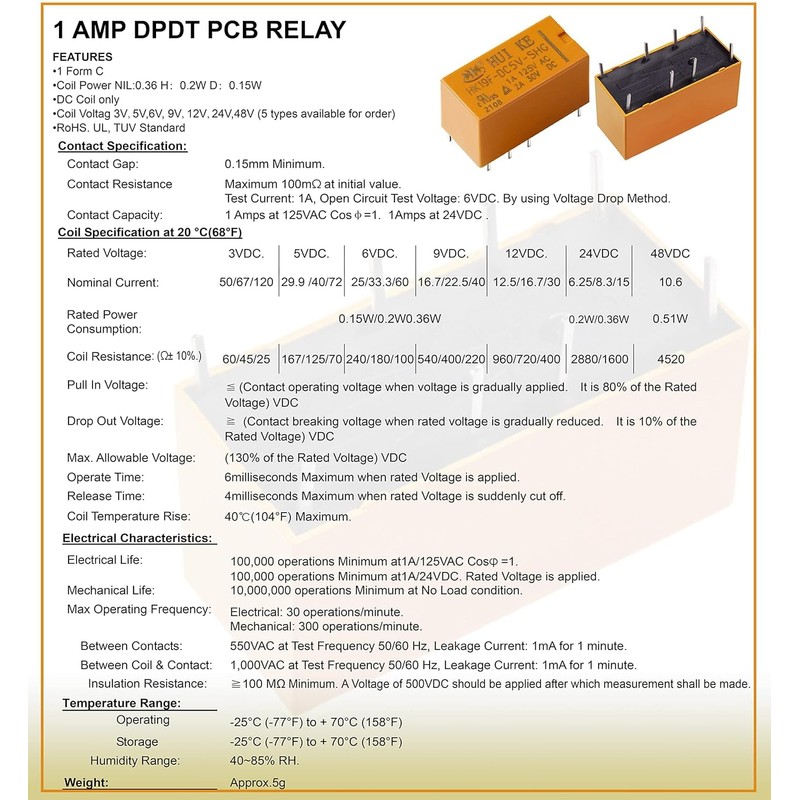 DPDT Relay DC 12 V Coil 8 Pin 2NO 2NC