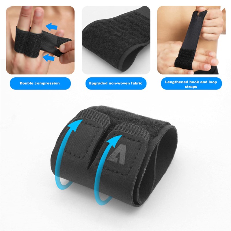 Mezeic Finger Splint Finger Buddy Wraps Reusable Finger Support Sleeves,