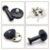 Pack of 4 Coat Hooks, Black, Round, Stainless Steel, Towel