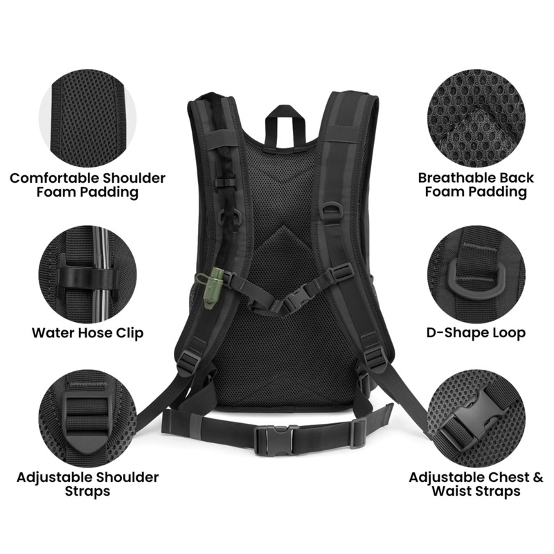 G4Free Military Hydration Backpack with 2L Improved Bladder, Hydration Bladders,
