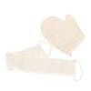 Baluue 1 Set Sisal Exfoliating Gloves for Body Scrubbing and