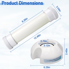Pool Salt Cell Bypass Dummy Cell with Cleaning Stand for Hayward T-Cell Chlorinator Generator Systems GLX-CELLSTAND, Salt Cell Bypass Pipe Prolong Life of Pool Cell - Pool Part Salt Cell Protection