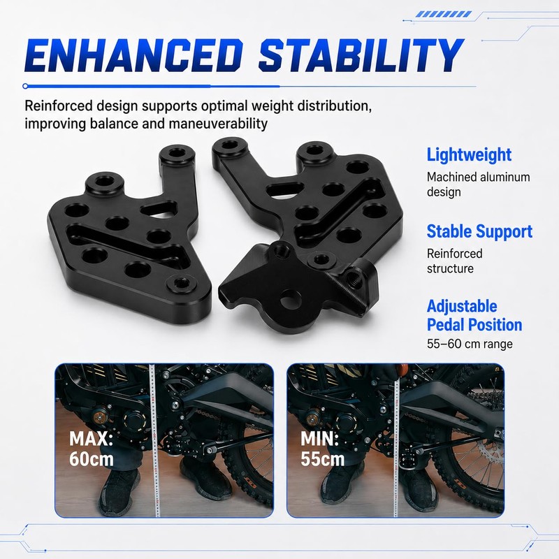 6-Position Adjustable Footrest Brackets for Talaria & SuRon Dirt Bikes