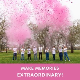 (2 Pink) Giant Gender Reveal Confetti Cannon with Holi Powder | TUR Party Supplies | 100% Biodegradable | 24 inch | Confetti Poppers Sticks for Baby Boy or Girl Gender Reveal Decorations & Game Ideas