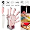 MDHAND Kitchen Knives Set with Block Sharpener 9Pcs Stainless Steel