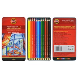 Koh-i-noor Polycolor 12 Artists' Colored Pencils. 3822