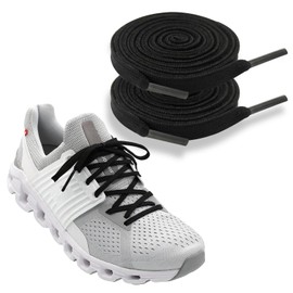 NDTEZUGT 1/4"(6mm) Flat Thin Shoe Laces, Original Athletic Shoelaces Shoe Strings Replacement Laces for Sneakers (Black, 47''/120cm)