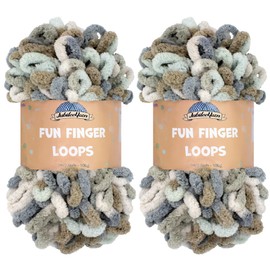 JubileeYarn Fun Finger Loops Yarn - Polyester Jumbo Weight Loop Yarn - 100g/Skein - Selene - 2 Skeins