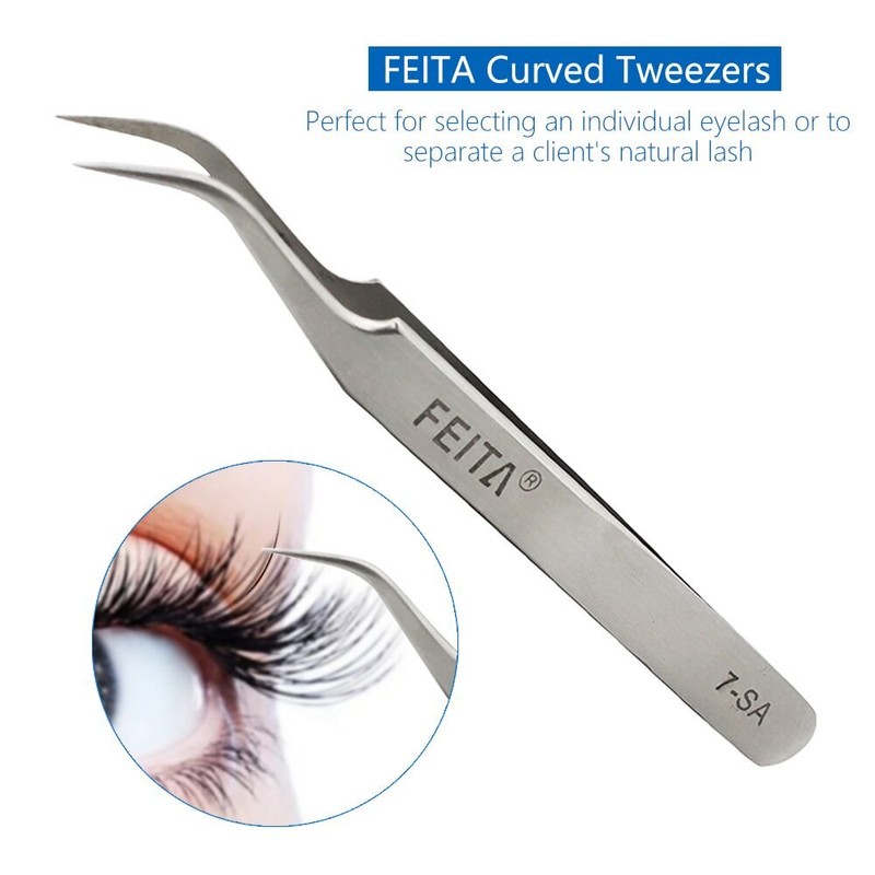 FEITA Precision Eyelash Extension Tweezers Set - Professional Straight &