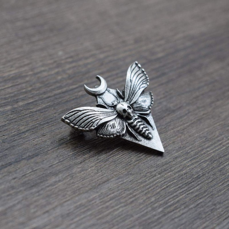 SanLan Death's Head Hawkmoth Moth Brooch Death's-Head Hawkmoth Gothic Halloween