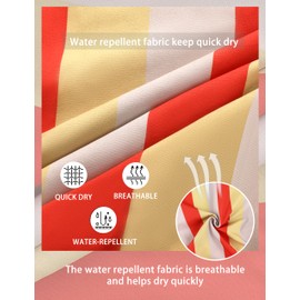 unitop Mens Swim Trunks with Compression Liner 9" Quick Dry 2 in 1 Bathing Suit with Zipper Pockets, Apricot & Blue, 34