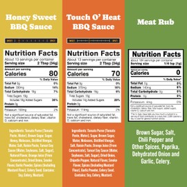 Rufus Teague BBQ Sauce & Rub BBQ Gift Set, Saucin' & Rubbin' Tote with Honey Sweet, Touch O' Heat, and Meat Rub, Great Grilling and 3-Piece Cooking Gift, Made in USA
