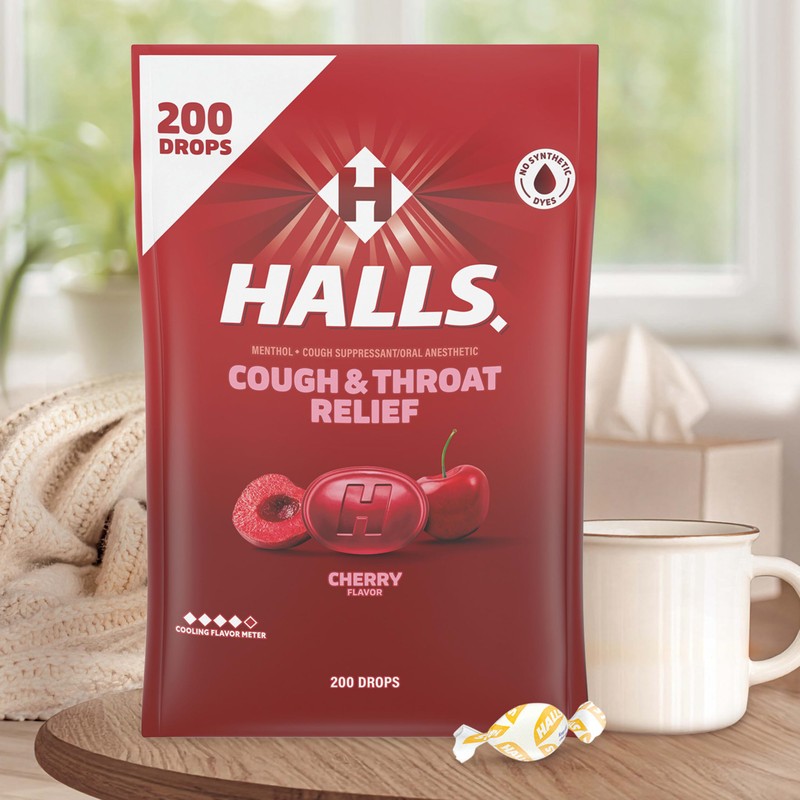 HALLS Cough & Throat Relief Cough Drops Variety Pack, 2