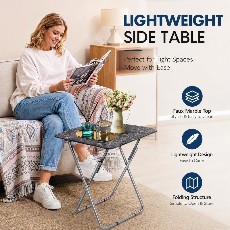 Tv Trays Folding Tv Table, Dinner Table for Eating with