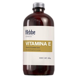 Hebbe - Vitamina E Líquida 100% Pura, Antioxidante y Nutritiva para Piel y Cabello, 500 g