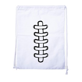 Football Party Bags | Football Cotton Drawstring Cinch Backpacks for Team events, Birthdays, and more! - 6PK White CA2725Football S3