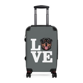 Queen of Wrap Rottie Love Suitcase - Stylish Pet Travel Bag, Gift for Dog Owners, Luggage, Dog Lover Suitcase