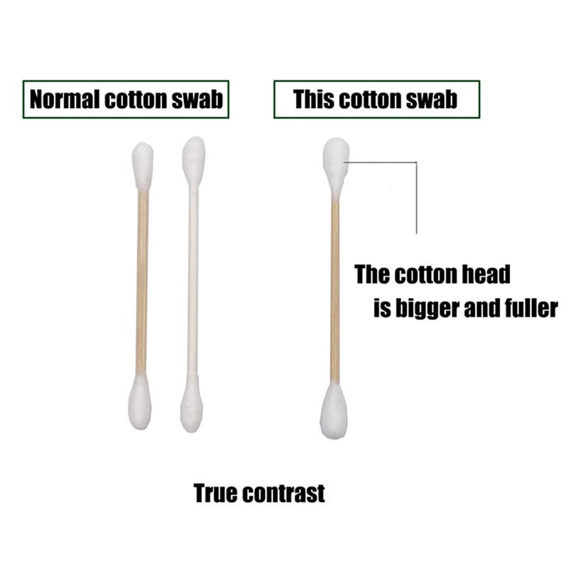Thick Cotton Swabs,XL Size Natural Bamboo Cotton Buds 3 pack