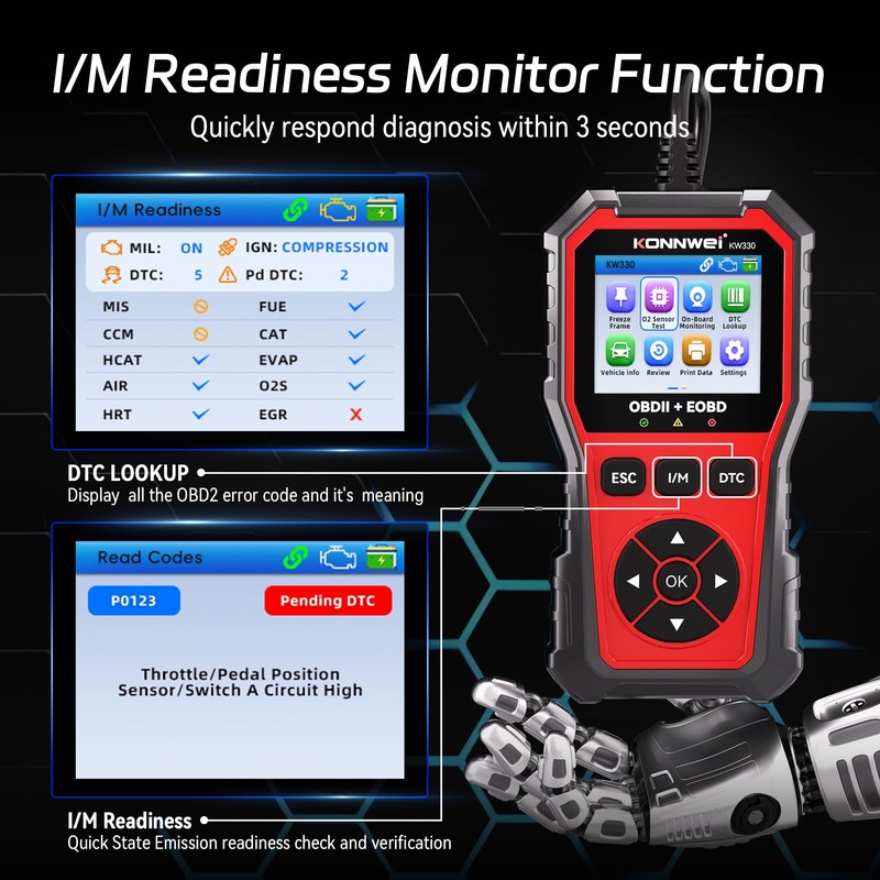 KONNWEI OBD2 Scanner Diagnostic Tool KW330, Check Engine Code Reader