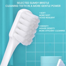 Y-Kelin Super Soft Toothbrushes for Adult and Kids - High Density Manual Tooth Brush for Sensitive Gum - Effective Cleaning (4 pack)