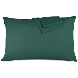 Hafaa Pillowcases 2 Pack Brushed Microfiber Emerald Green Pillow Cases with Envelop Closure – Wrinkle & Fade Resistant Pillow Cover, 50x75 cm
