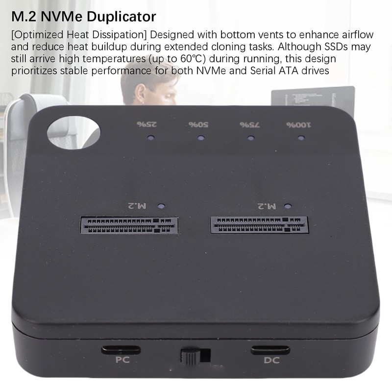 Dpofirs M.2 NVMe SATA SSD Cloner Dock, 20Gbps Dual Bay