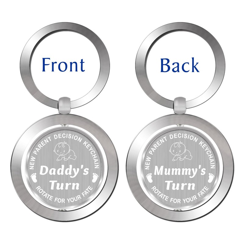 Laluminter New Parent Decision Keychain - Rotatable Dual-Mode Daddy's or