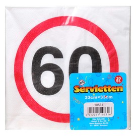 Udo Schmidt GmbH Serviettes 60 Inches Decoration 60th Birthday Decoration Party Table Decoration 20-Piece