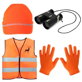 Yewong 4 Pieces Blaze Orange Hunting Vest and Baseball Cap Combo for Men Women Hunting Hiking Outdoor Sports (Orange Beanie)