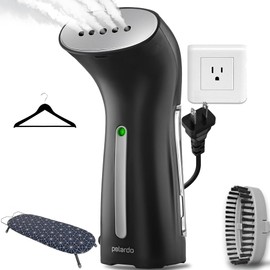 Portable Travel Garment Steamer for Clothes, Metal Steam Head, 25s Heat Up, Pump System, Mini Size, Handheld Steamer for Any Fabrics, No Water Spitting, 120V