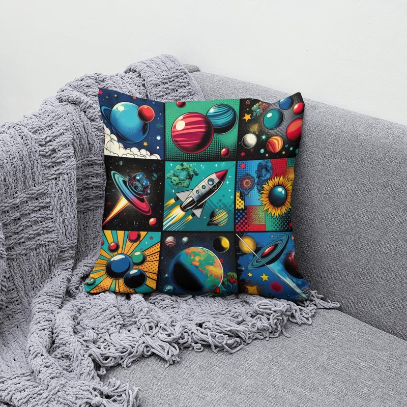 The Beach Stop Pop Art Space Themed Planets Rocket Accent