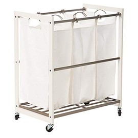 TRINITY 3-Bag Laundry Cart, White