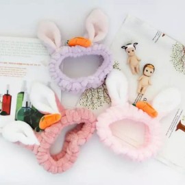 Chinese-made 당근토끼 세안밴드 샤워 헤어밴드 Carrot Rabbit Cleansing Band Shower Hair Band [Pink]