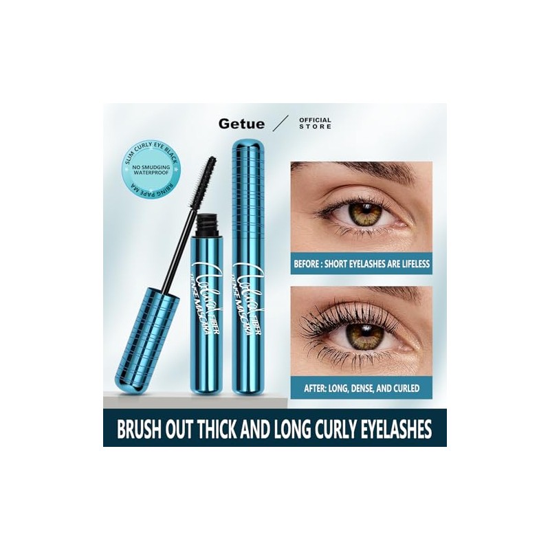 Getue Waterproof Mascara for Mature Women - Hypoallergenic & Volumizing