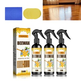 3PCS Beeswax Wood Polish - Furniture Polish - Wood Cleaner - Wood Floor Polish - Applicable To Living Room, Kitchen and Wooden Furniture Floors.