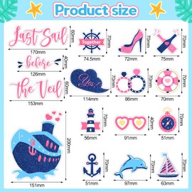 Oudain 16 Pcs Bachelorette Cruise Door Decorations Magnetic Cruise Ship Door Decorations Nautical Last Sail Before The Veil Bachelorette Decorations Magnetic Bachelorette Stickers for Bride Fridge Car