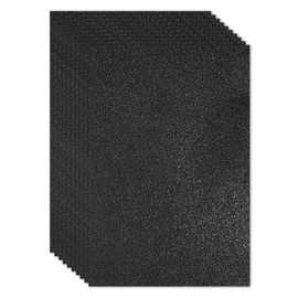 PATIKIL Black Shiny EVA Glitter Foam Sheet 11 x 8 Inch 2mm Thick with Back Adhesive Sparkle EVA Glitter Felt for Crafts DIY Project, 10 Pcs