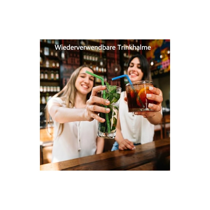 Pack of 100 Reusable Bendable Straws