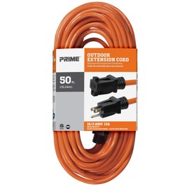 Prime EC501630 50-Foot 16/3 SJTW Medium Duty Extension Cord, Orange