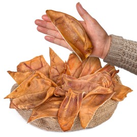 PEPPY DOG Half Pig Ears 15 pcs | Natural Chews | Single Ingredient Treats | Rawhide Alternative | Grain-Free | Dental Snack for Pets