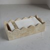 Natural Travertine Guest Towel Holder 9.8" × 4.9" for Bathroom,