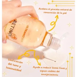 Tónico Retinol Renovación Celular Antiedad 500 ML Piel Uniforme ULTRAMO Todo Tipo de Piel Día/Noche Facial Toner