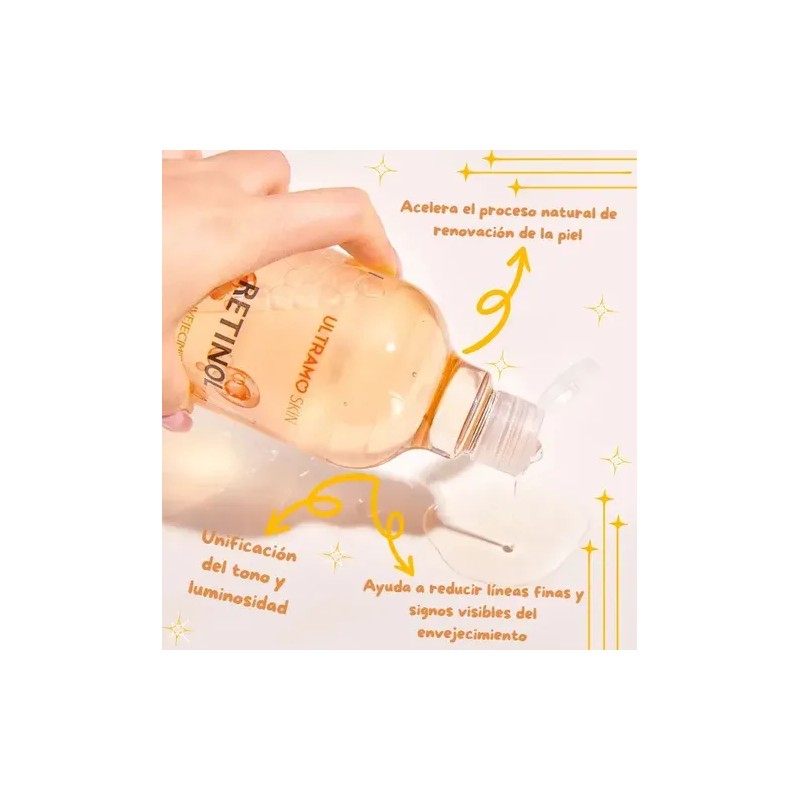 Tónico Retinol Renovación Celular Antiedad 500 ML Piel Uniforme ULTRAMO