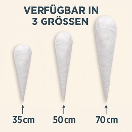 School Cone Cushion Filling 35 cm Large Pillow Filling for Girls Boys Cone Shape Bag Insert for Sugar Cone Filling Made of Cotton Wool, Large Bags Cushion Insert Instead of Cardboard Blank [149]