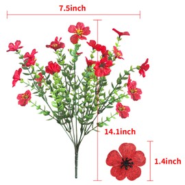 YQCOSY Artificial Mums for Outdoors Garden Home Fall Decor uv Resistant Outdoor Faux Plants Indoor Plastic Fake Plants Greenery Boxwood Porch Patio Fake Mums Flowers 12 Bundles Yard Decorations