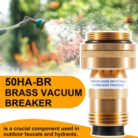 Replace for 50HA-BR Brass Vacuum Breaker Fit for Woodford Models 22, 27, 30, 67, Anti-Siphon Double Check Backflow Preventer Used for Outdoor Faucets and Hydrants