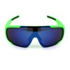 Mens Exposed Mirrored Lens Racer Shield Plastic Sport Sunglasses Green