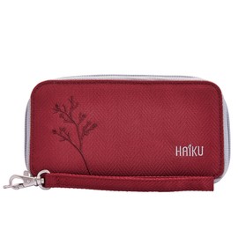 HAIKU Intrepid Small and Slim Women's Wristlet Wallet, Clutch Purse, Zip Around RFID-Blocking Credit Card holder, and ID Holder, Rosewood