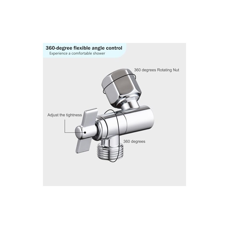 Adjustable Shower Head Extension Adapter, 304 Stainless Steel Shower Angle