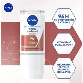 NIVEA 3X Nivea Desodorante Tono Natural Deo Mujer Clinical 96h Roll-on Deodorant NEW!